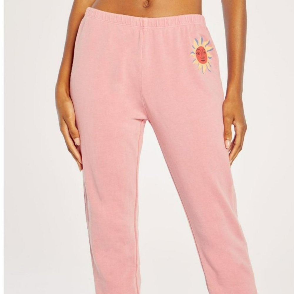 Wildfox Del Sol Knox Pink Jogging Pants Size Extra Small